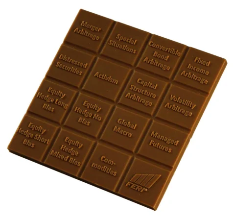 Slogan chocolate bar: 16 embossed squares with terms and logo, milk chocolate