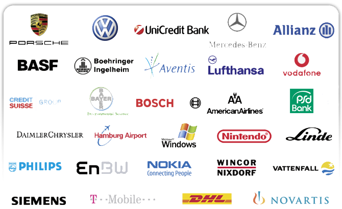 Zufriedene Kunden sind nun mal die beste Empfehlung für ein Unternehmen. Hier sehen Sie einen kleinen Auszug aus unserer Kundenliste